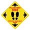 Signmission Please Wait Here Yellow Non-Slip Floor Graphic, 7in Vinyl Decal, 7" x 7", FD-X-7-99999 FD-X-7-99999 - alternate 1